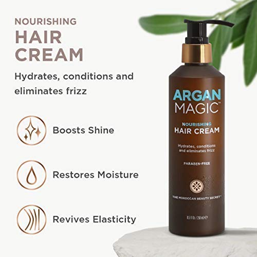 Argan Magic Nourishing Hair Cream – Hydrates, Shine & Frizz Control (2-Pack, Made in USA)