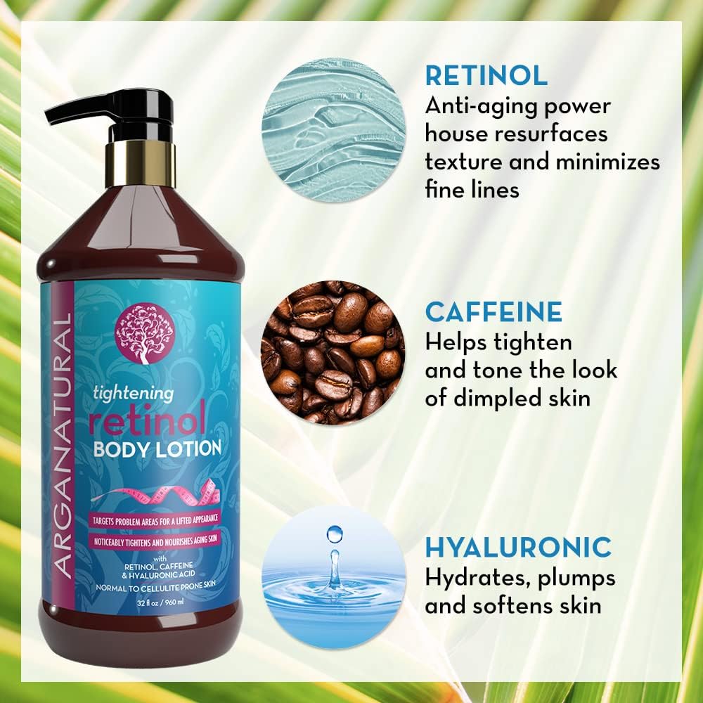 Arganatural Retinol Body Lotion with Vitamin E & Collagen – Skin Firming for Women