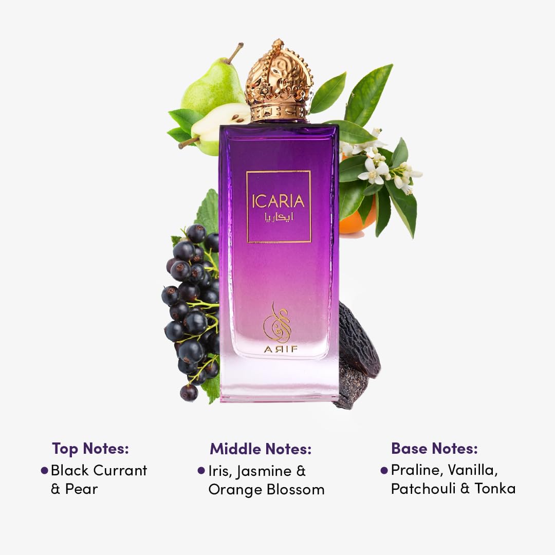 ARIF Icaria Perfumes – Fruity Floral EDP for Women, Pear & Jasmine, 3.4 oz
