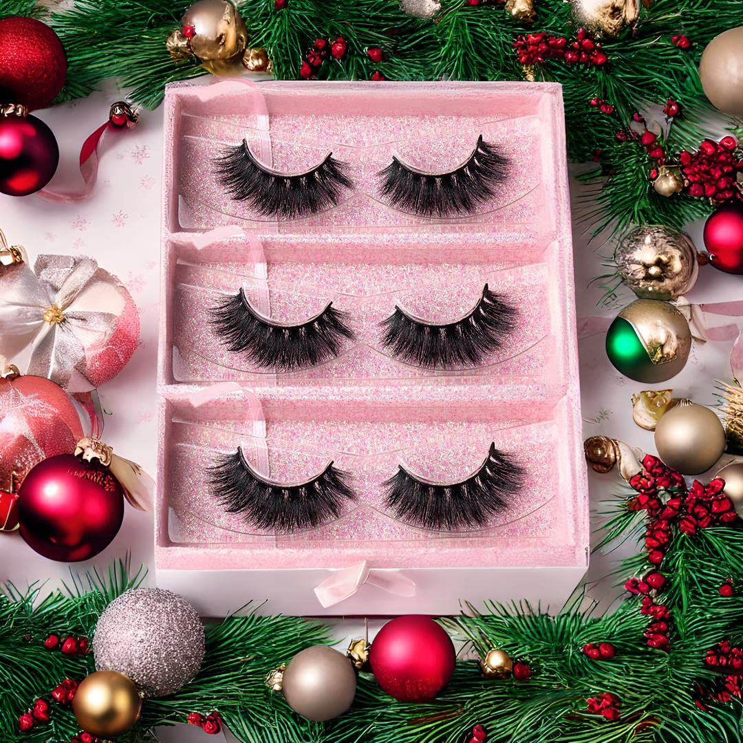 ARIMIKA 3 Packs Fluffy 3D Mink Lashes D008 – Dramatic, Reusable