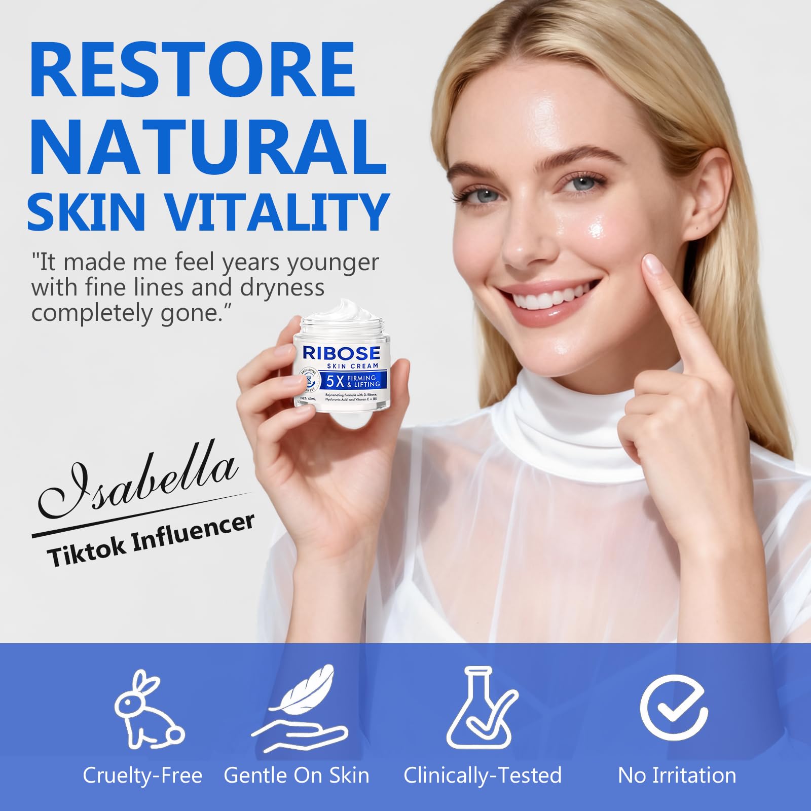 ARIOS D-Ribose Cream – Anti-Aging Moisturizer for Deep Hydration & Firm Skin