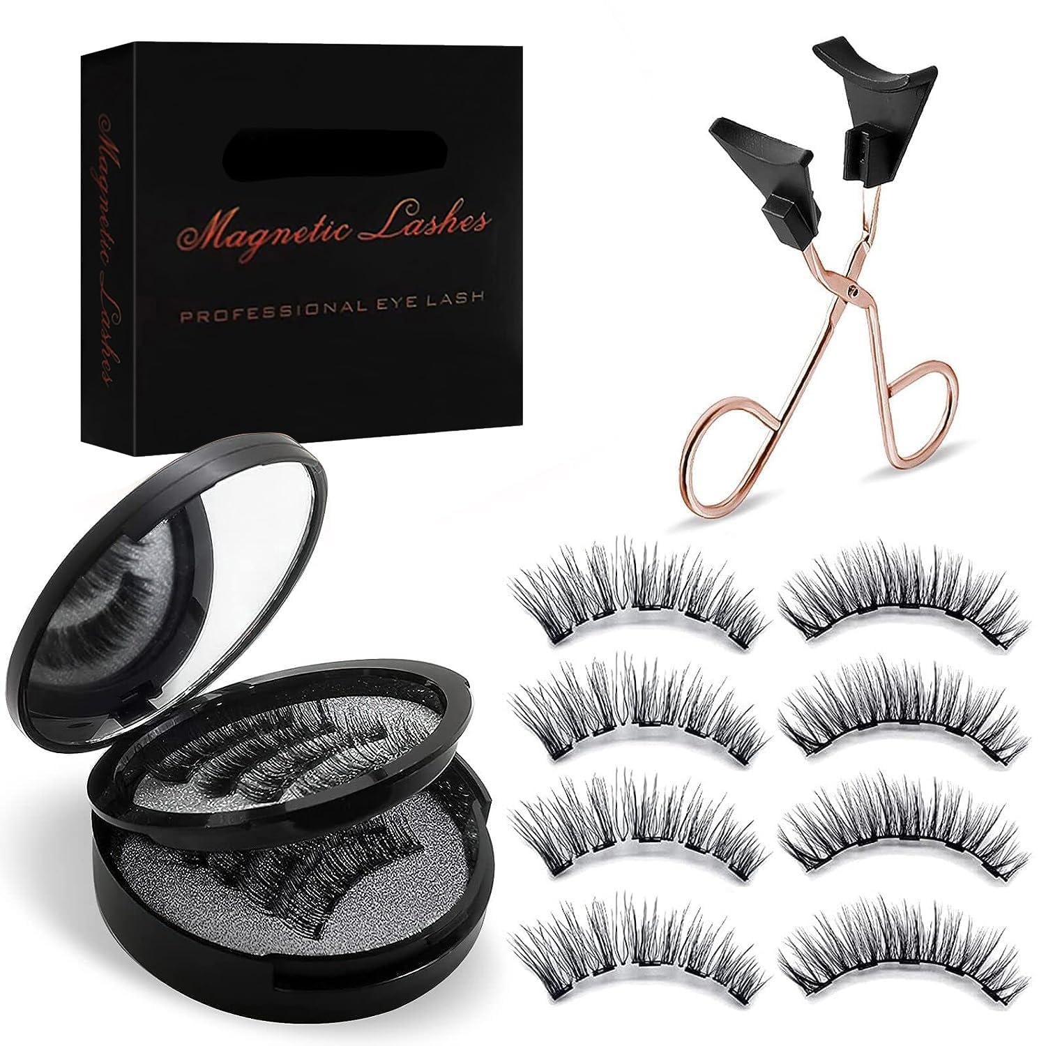 ARIOS Magnetic Eyelashes with Applicator – Reusable 3D Lashes, No Glue Needed