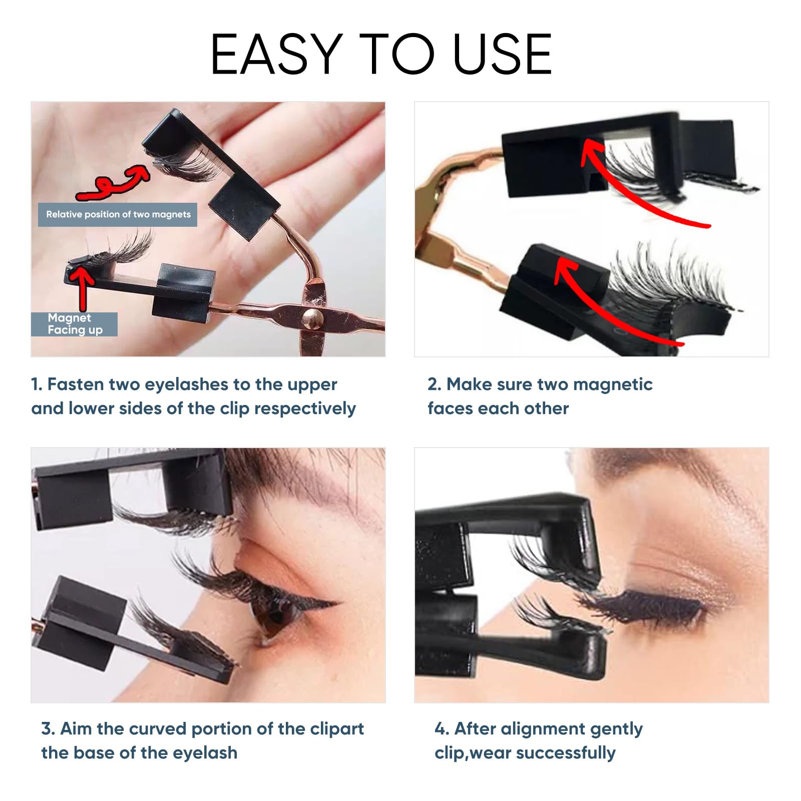 ARIOS Magnetic Eyelashes with Applicator – Reusable 3D Lashes, No Glue Needed