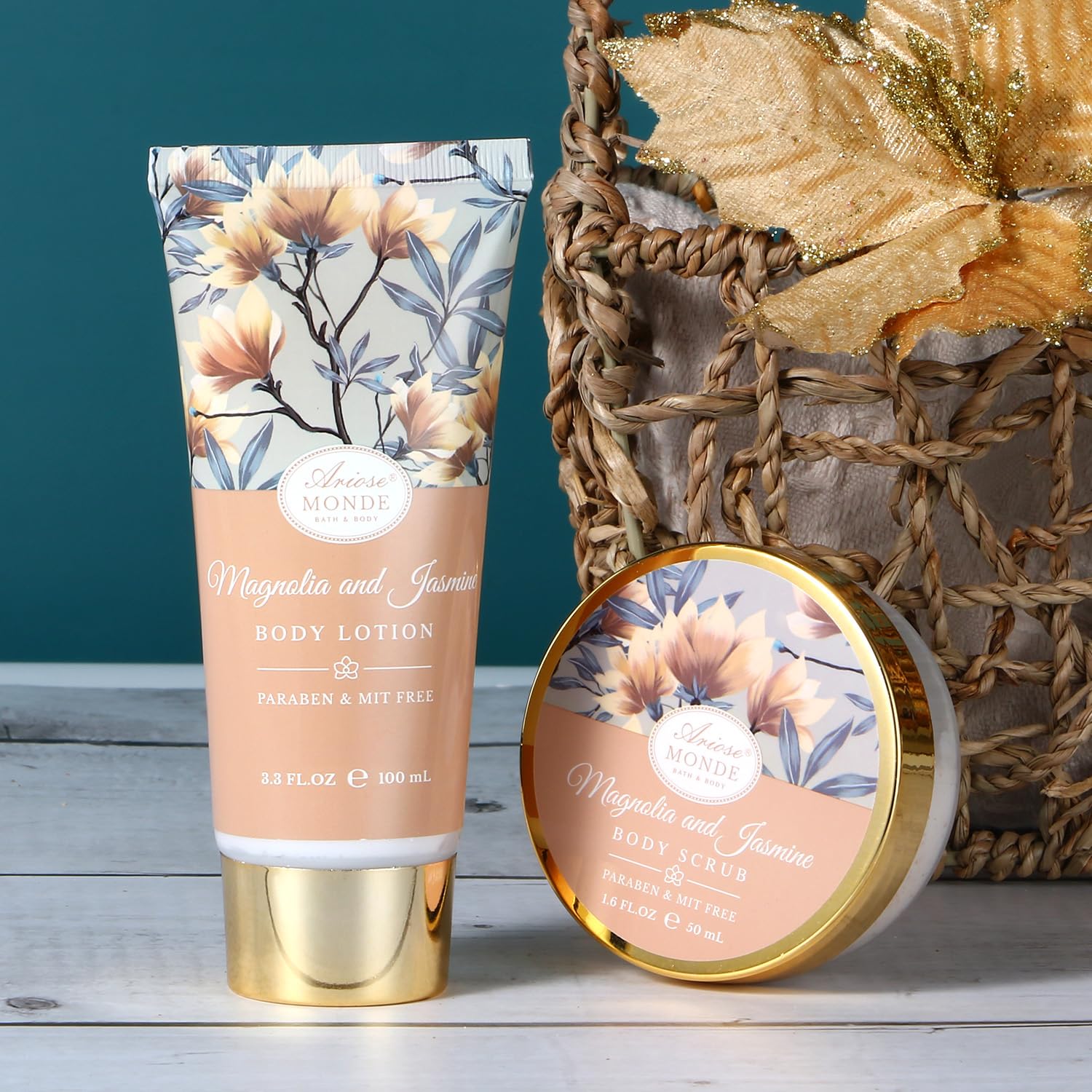 ArioseMonde Home Spa Gift Basket — Bath Spa Kit for Women Magnolia & Jasmine