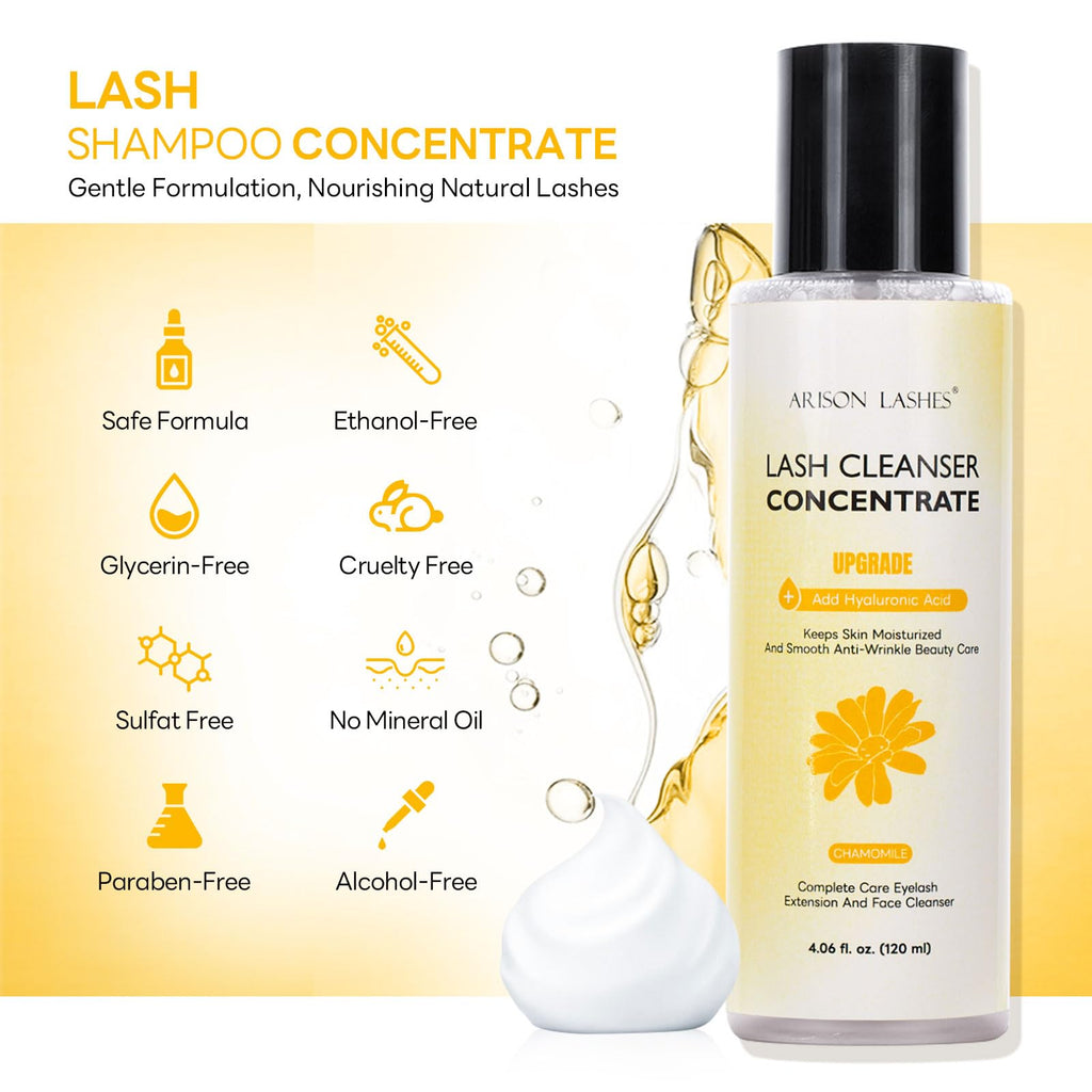 ARISON LASHES Eyelash Cleanser Concentrate | Gentle, Non-Irritating Lash Shampoo