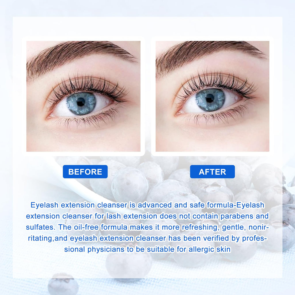 ARISON LASHES Eyelash Extension Shampoo 600ml – Paraben & Sulfate Free, Blueberry