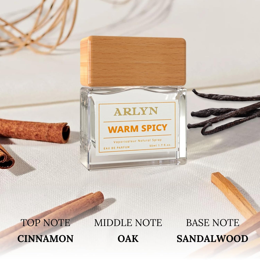 ARLYN Warm Spicy Eau de Parfum – Unisex, Vegan, Long-Lasting, Cognac Vanilla Cinnamon 50ml