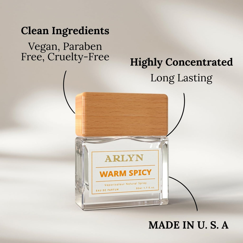 ARLYN Warm Spicy Eau de Parfum – Unisex, Vegan, Long-Lasting, Cognac Vanilla Cinnamon 50ml