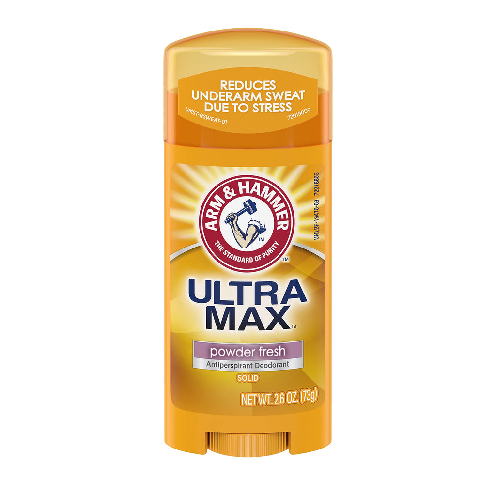 Arm & Hammer Ultramax Antiperspirant Deodorant Solid – Powder Fresh, 2.6 oz, Pack of 11