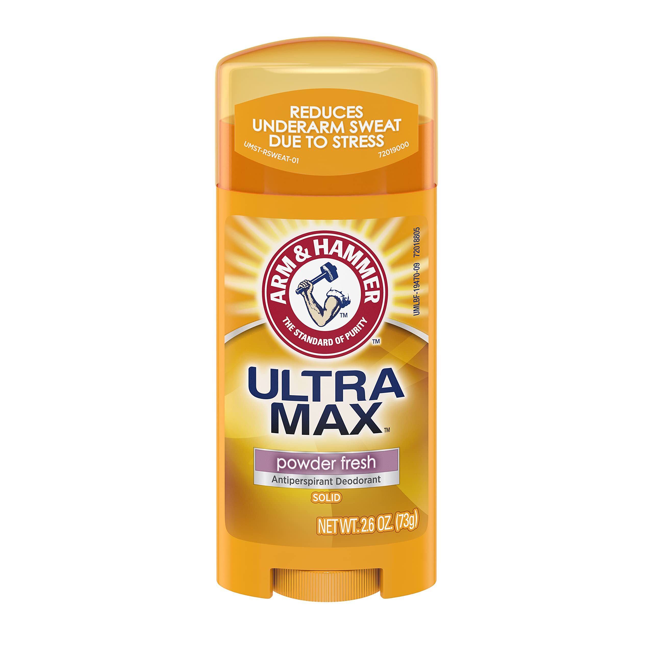 Arm & Hammer Ultramax Antiperspirant Deodorant Solid – Powder Fresh, 2.6 oz, Pack of 11