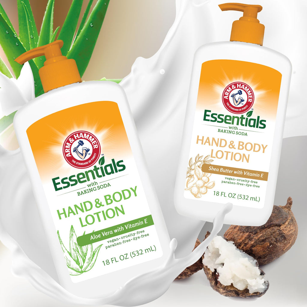 Arm & Hammer Essentials Hand & Body Lotion with Aloe Vera & Vitamin E – 18oz