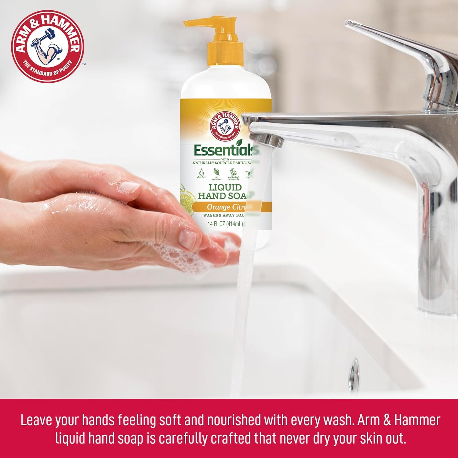 Arm & Hammer 6-Pack Liquid Hand Soap – Fresh Rain Water Scent, Organic Formula, 14 fl oz