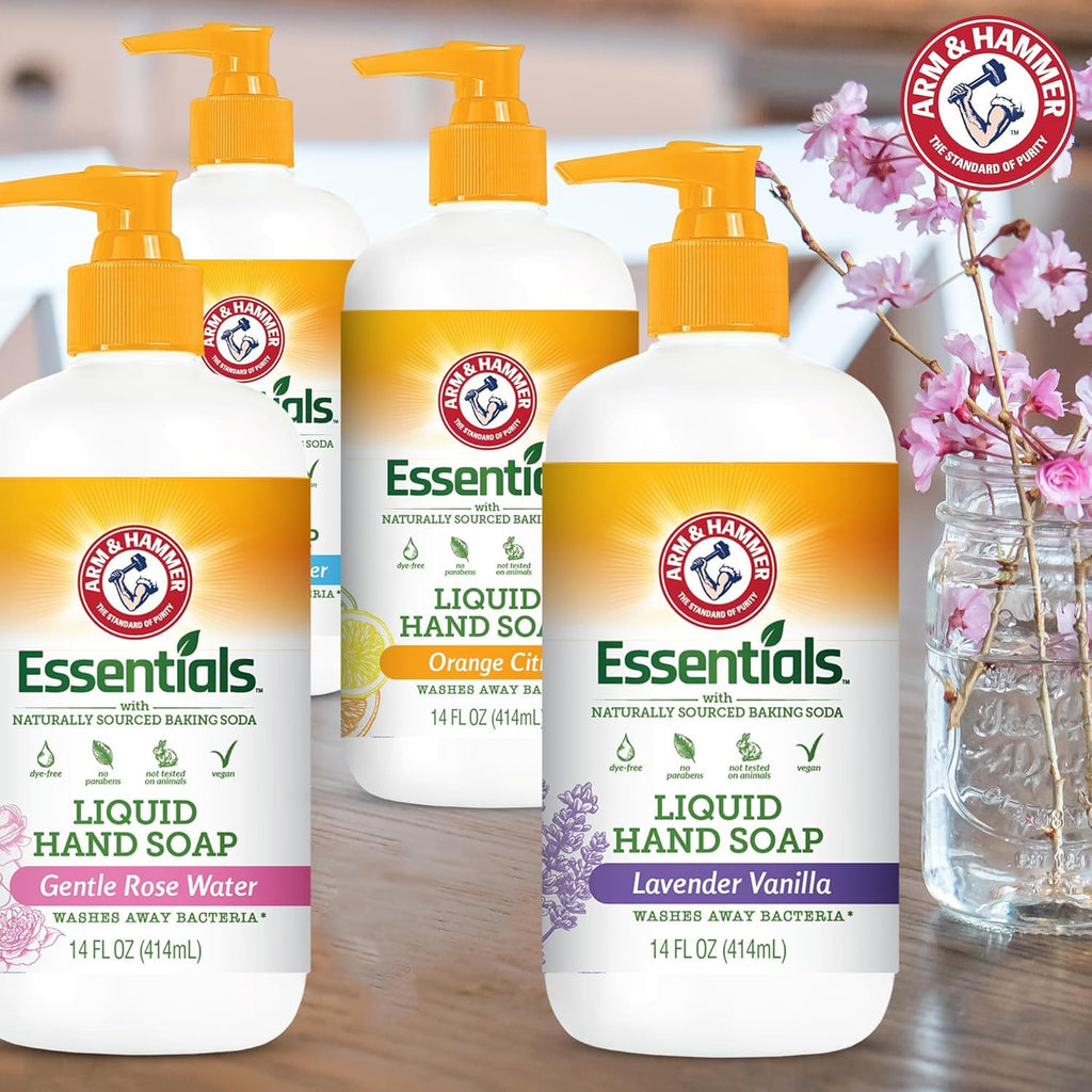 Arm & Hammer 6-Pack Liquid Hand Soap – Fresh Rain Water Scent, Organic Formula, 14 fl oz