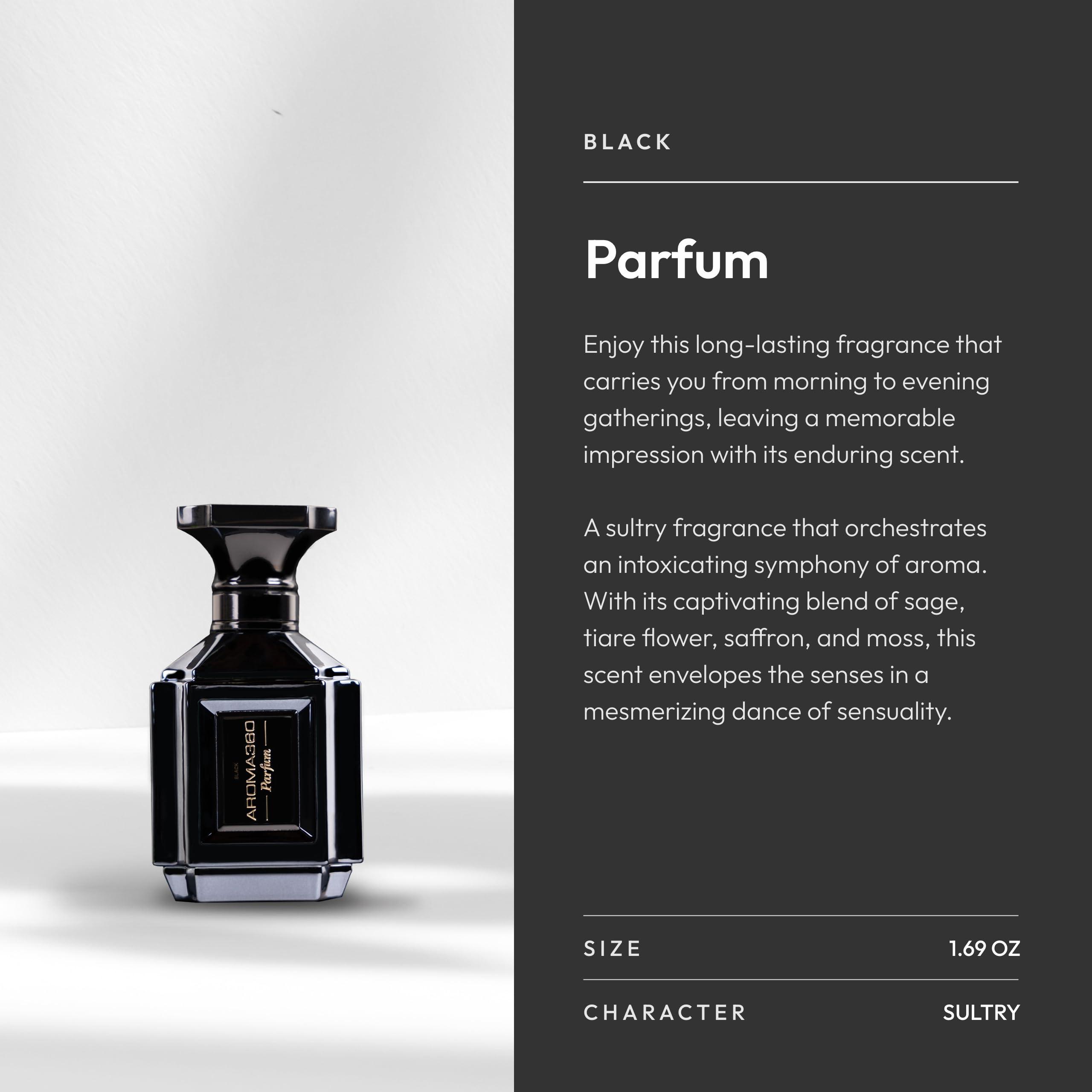 Aroma360 Men's Cologne – Luxurious Parfum with Sage, Tiare, Saffron & Moss | 50 mL
