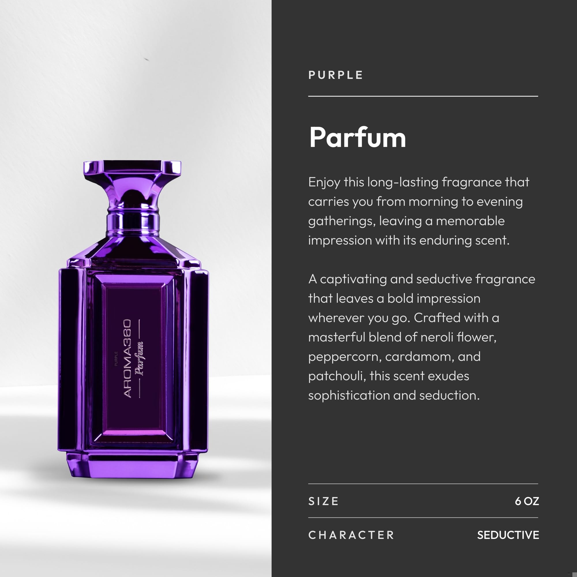Aroma360 Women's Perfume - Luxurious Neroli, Peppercorn & Amber | Purple, 50 mL