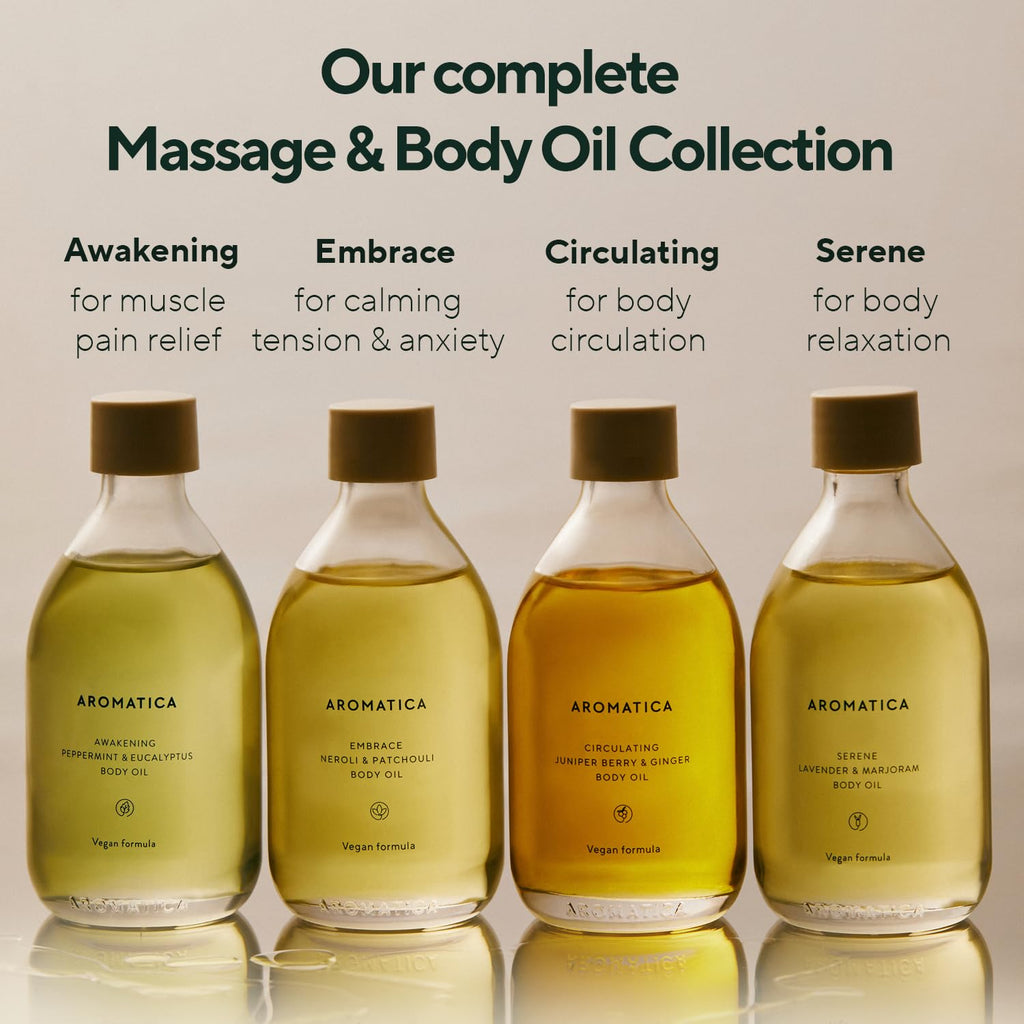 AROMATICA Circulating Body Oil Juniper Berry & Ginger – Vegan Aromatherapy Massage Oil