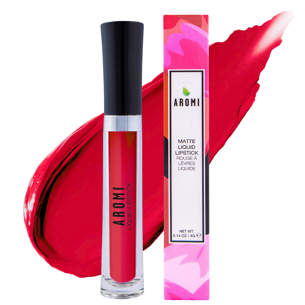 Aromi Flamenco Red Matte Liquid Lipstick – True Red, Vegan & Long-Lasting