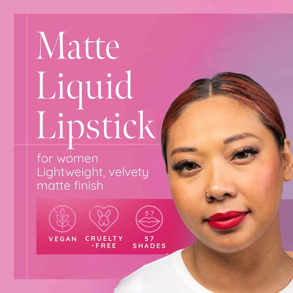 Aromi Flamenco Red Matte Liquid Lipstick – True Red, Vegan & Long-Lasting