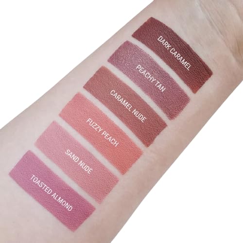 Aromi Sand Nude Matte Liquid Lipstick – Light Peachy Nude, Long-Lasting, Vegan & Cruelty-Free