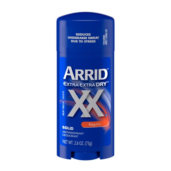 Arrid XX Extra Extra Dry Solid Antiperspirant Deodorant – Regular, 2.6 oz, Pack of 6