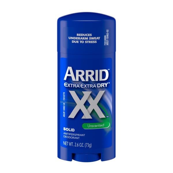 Arrid XX Extra Extra Dry Solid Antiperspirant – Unscented, 2.6 oz, Pack of 12