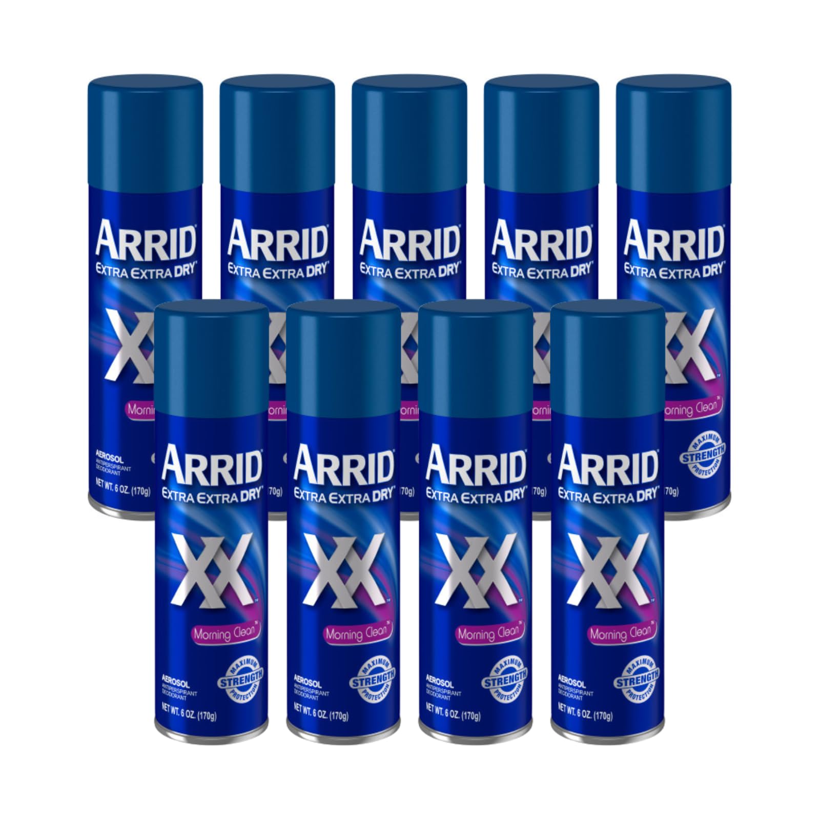 ARRID XX Morning Clean Anti-Perspirant Deodorant Spray – 6 oz (Pack of 9) | Maximum Strength Dryness & Freshness