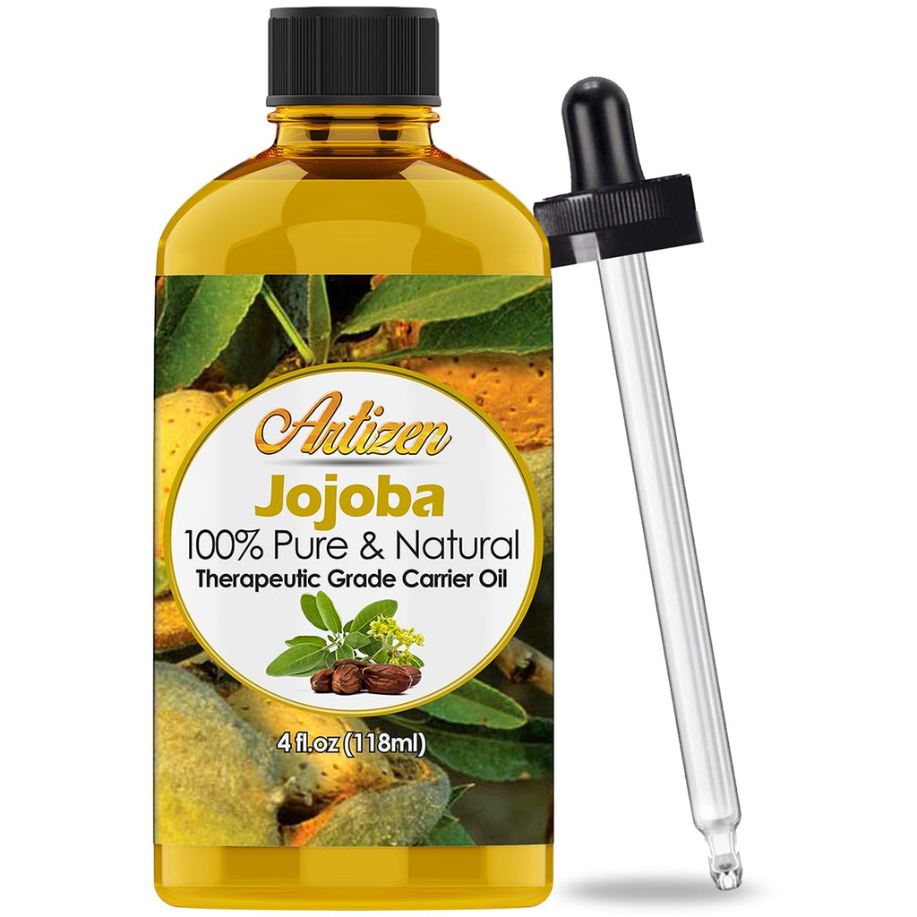 Artizen 100% Pure Jojoba Oil - 4 oz Cold-Pressed Moisturizer for Hair, Skin and Face