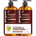 Artnaturals Argan Oil Shampoo & Conditioner Set - Sulfate-Free with Moroccan Oil & Keratin | Hydrate, Repair, Defy Frizz for All Hair Types | 16 fl oz x 2
