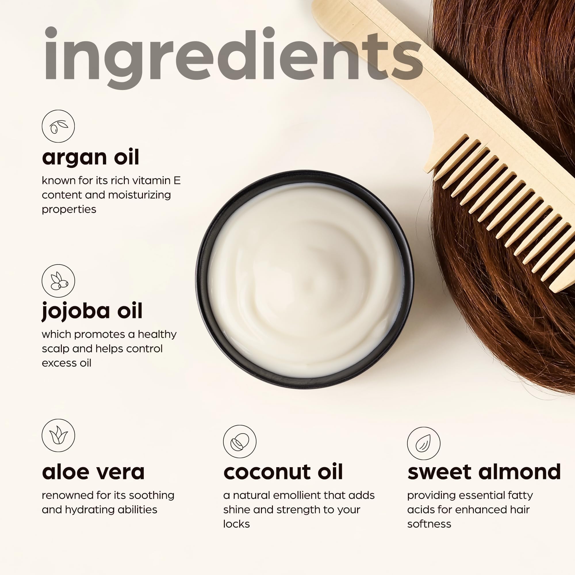 Artnaturals Argan Hair Mask – Deep Conditioning, 8 oz (226 g) with Jojoba, Aloe Vera & Keratin – Sulfate Free