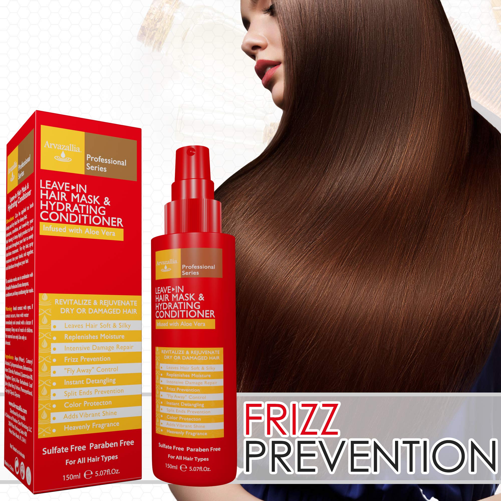 Arvazallia Leave-in Hair Mask & Hydrating Conditioner Spray – Dry or Damaged Hair