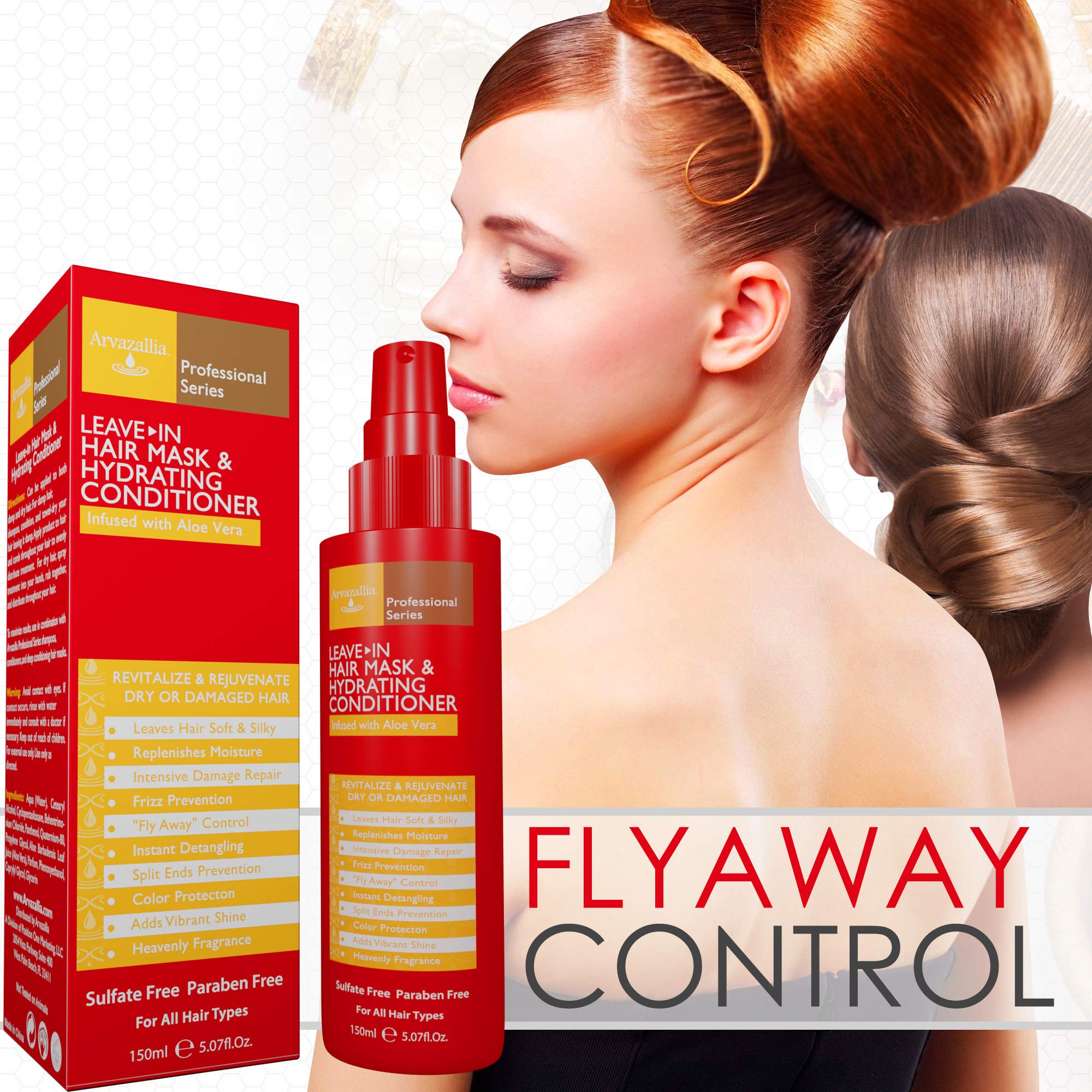 Arvazallia Leave-in Hair Mask & Hydrating Conditioner Spray – Dry or Damaged Hair
