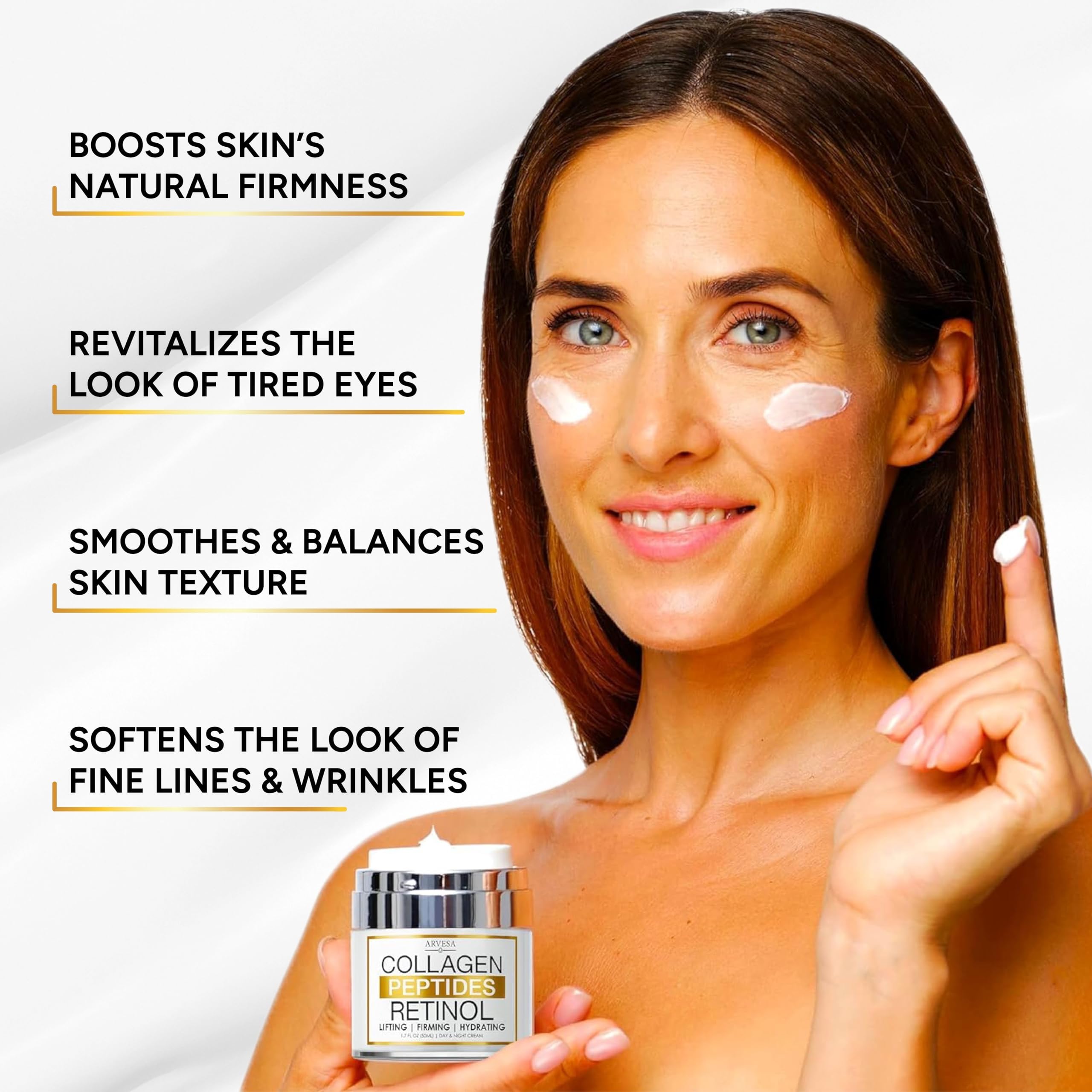 Arvesa Retinol Cream with Collagen Peptides – Day & Night Anti-Aging Moisturizer