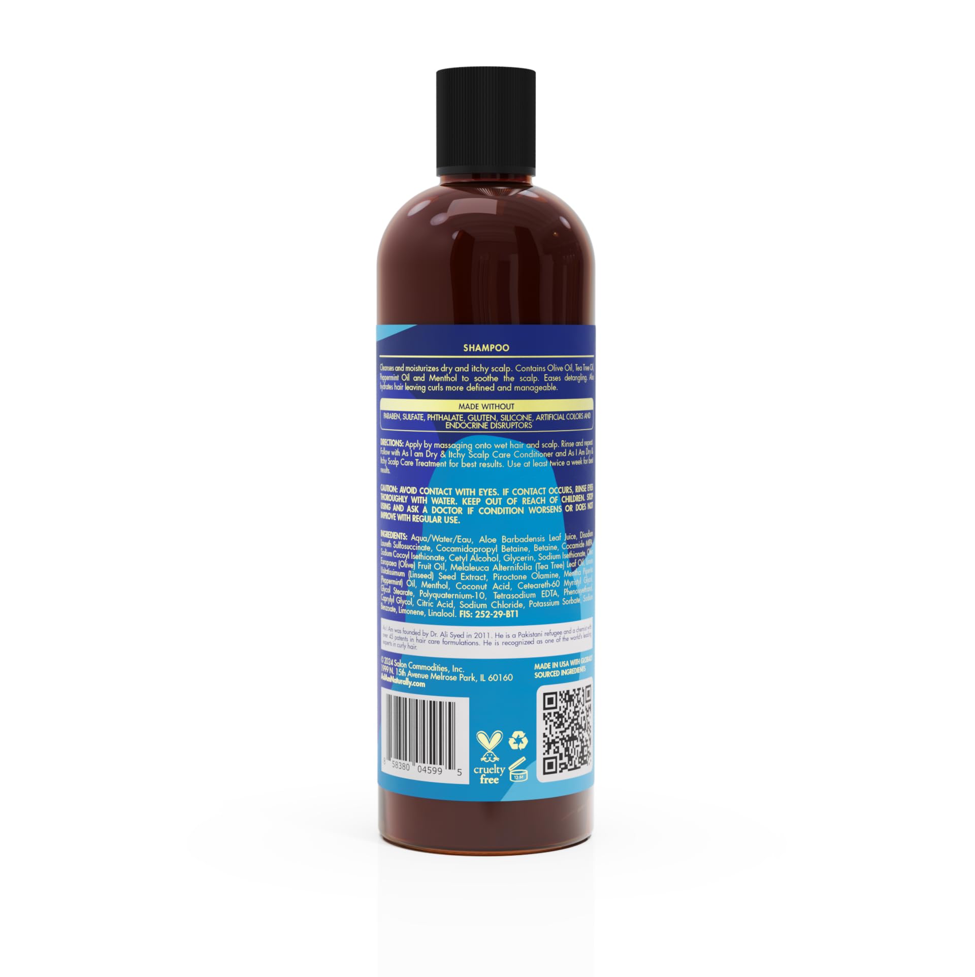 As I Am Dry & Itchy Scalp Care Shampoo – 12 oz | Cleanse & Hydrate with Olive Oil, Tea Tree & Peppermint