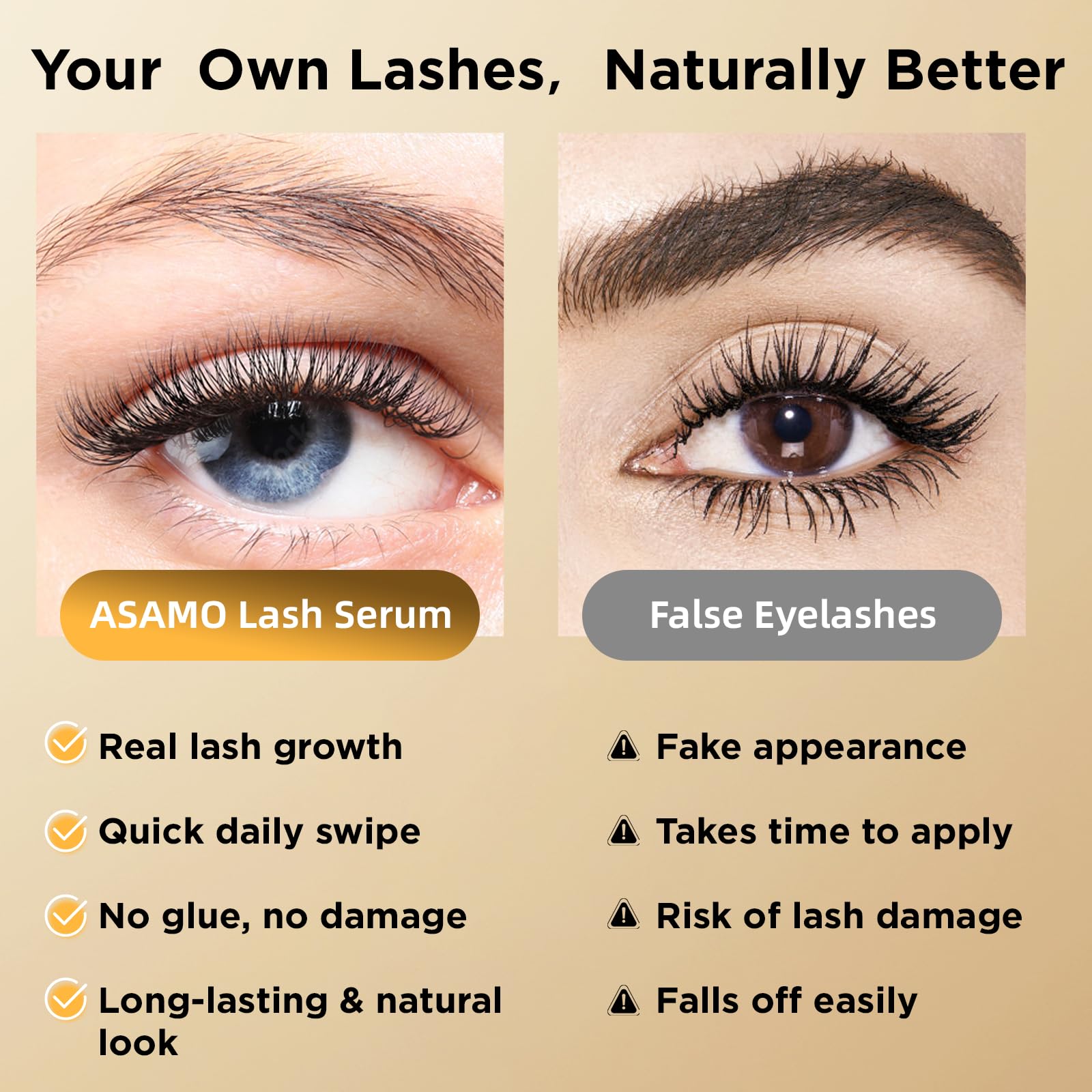 ASAMO Eyelash & Eyebrow Growth Serum – 2-in-1 Lash & Brow Enhancer, 3ml | Vegan & Cruelty-Free