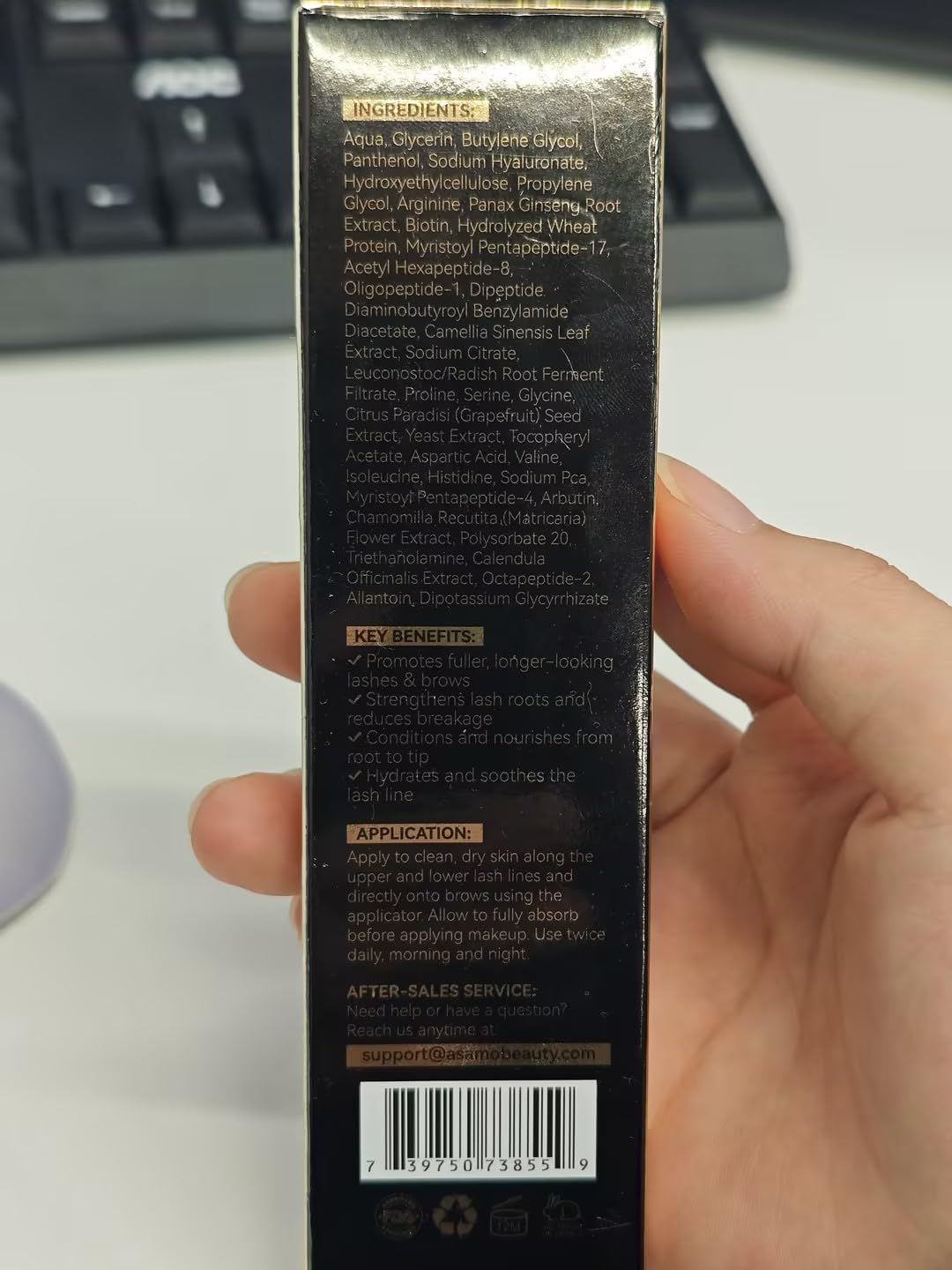 ASAMO Eyelash & Eyebrow Growth Serum – 2-in-1 Lash & Brow Enhancer, 3ml | Vegan & Cruelty-Free