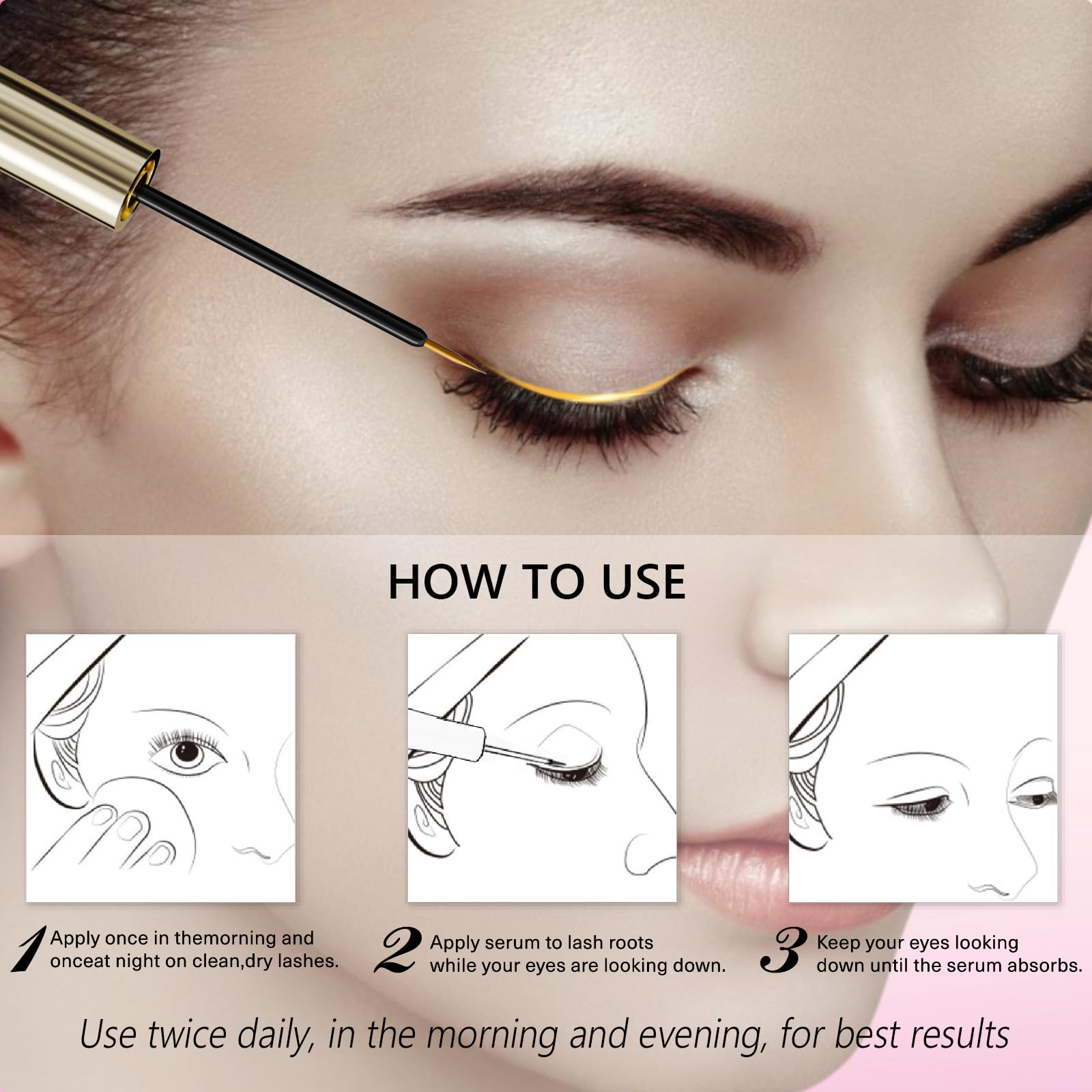 ASAMO Eyelash Growth Serum | 15 Botanical Extracts, Oil-Free & Hypoallergenic - 3ml