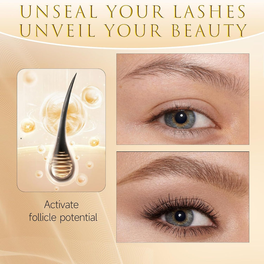 ASAMO Eyelash Growth Serum – 15 Plant Extracts for Longer, Denser Lashes | Oil-Free & Hypoallergenic (PURE GOLD)
