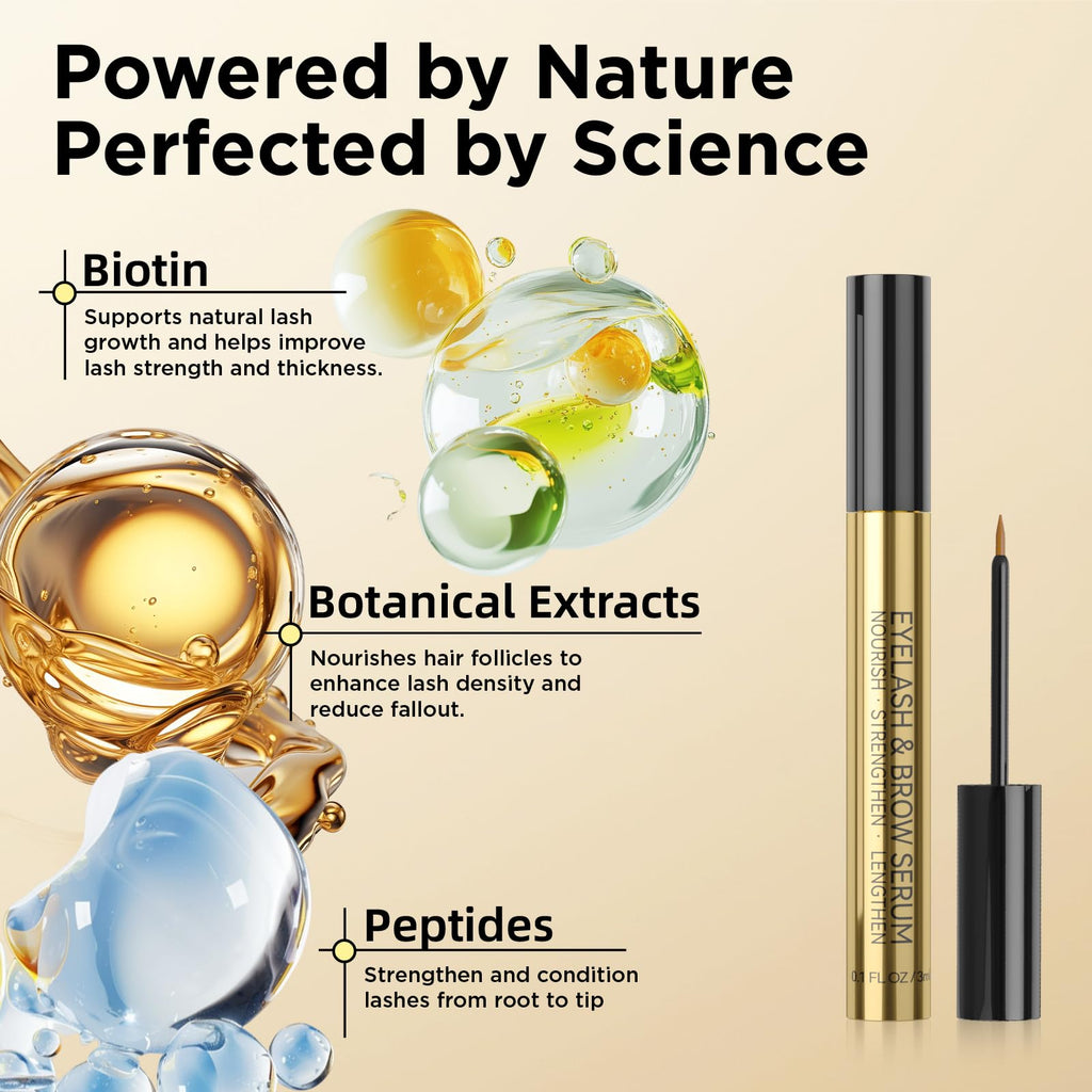 ASAMO Eyelash & Eyebrow Growth Serum – 2-in-1 Lash & Brow Enhancer, 3ml | Vegan & Cruelty-Free