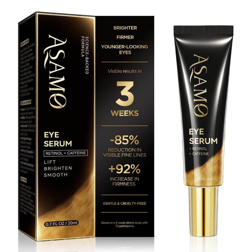 ASAMO Retinol & Vegan Collagen Eye Serum – Firming, Depuffing & Brightening (20ml)
