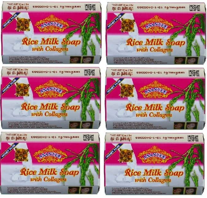 ASANTEE Rice Milk Soap with Collagen & Honey – Luxurious 6-Pack for Soft, Clear, Radiant Skin