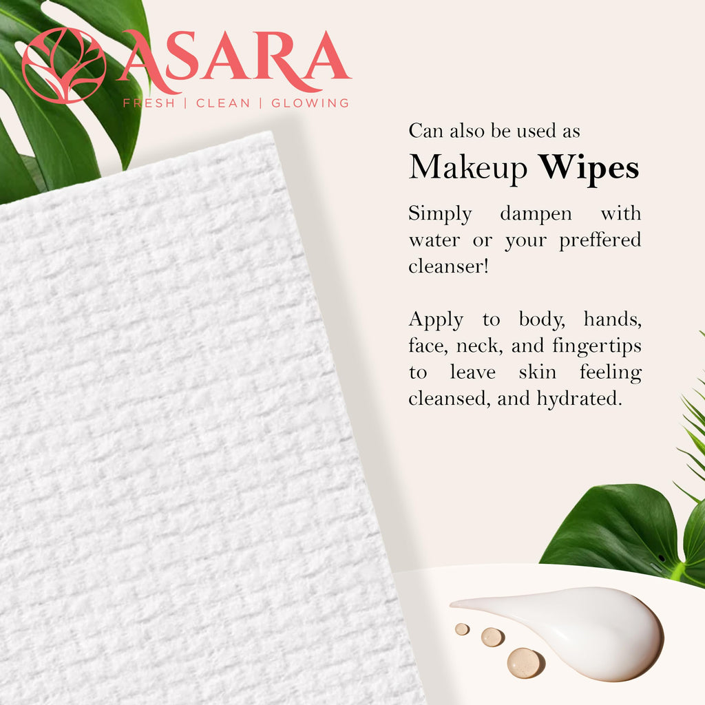 ASARA NEW YORK PROBIOTIC SKIN SCIENCE Clean Face Towels XL Wipes – Water-Activated Makeup Remover, Sensitive Skin, Organic Vegan Biodegradable | 100 Count