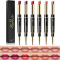 Aseawave 6Pcs Lip Liner & Lipstick Set — Matte, Long-Lasting, Waterproof (Purple Red to Ruby Red)