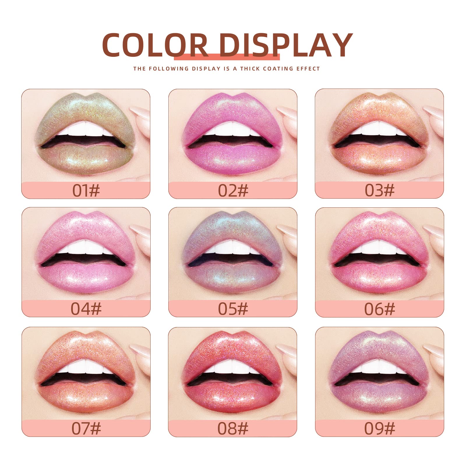 Aseawave Lip Gloss Set – 9 Shimmer Colors for Teens & Women | Long-Lasting, Moisturizing Gloss