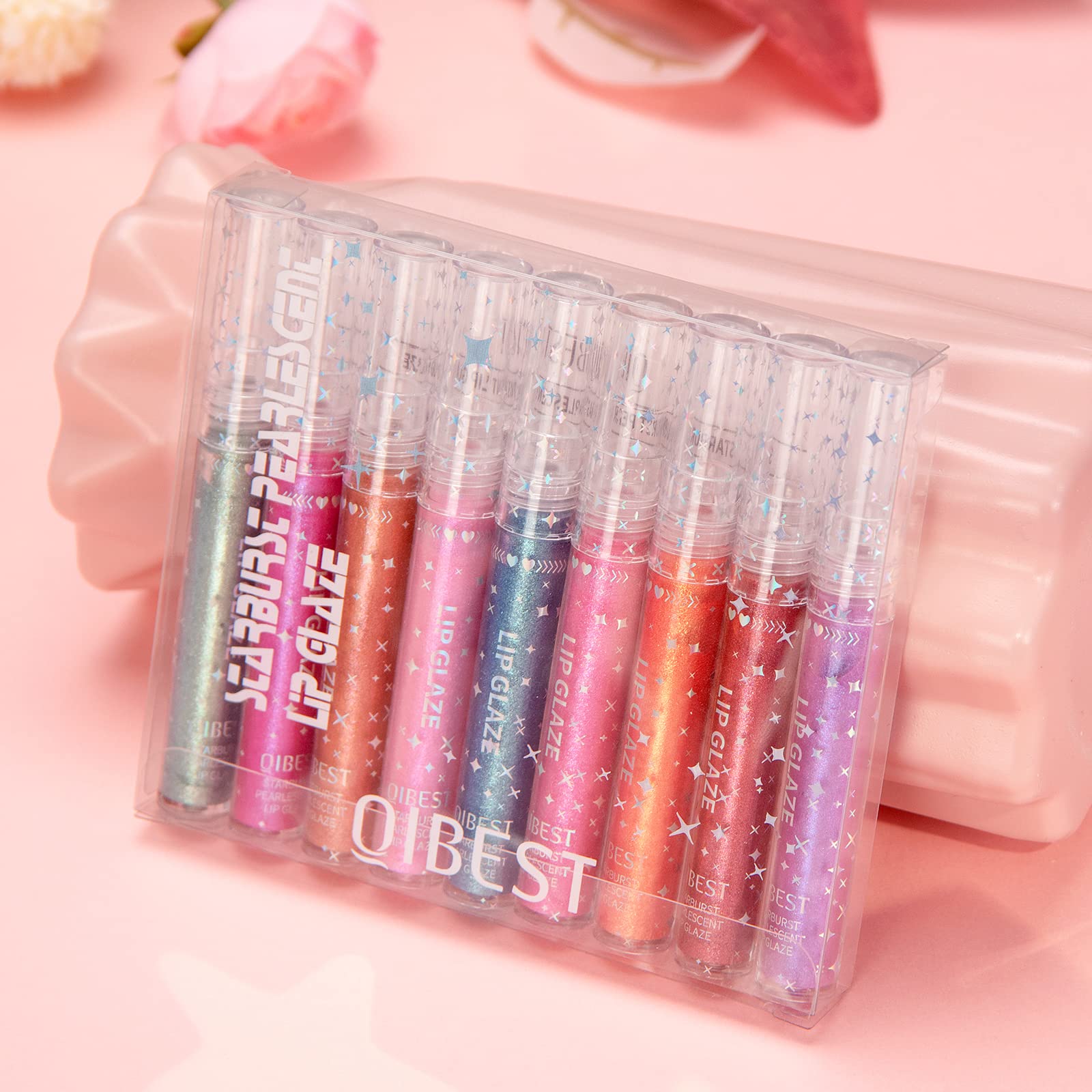 Aseawave Lip Gloss Set – 9 Shimmer Colors for Teens & Women | Long-Lasting, Moisturizing Gloss