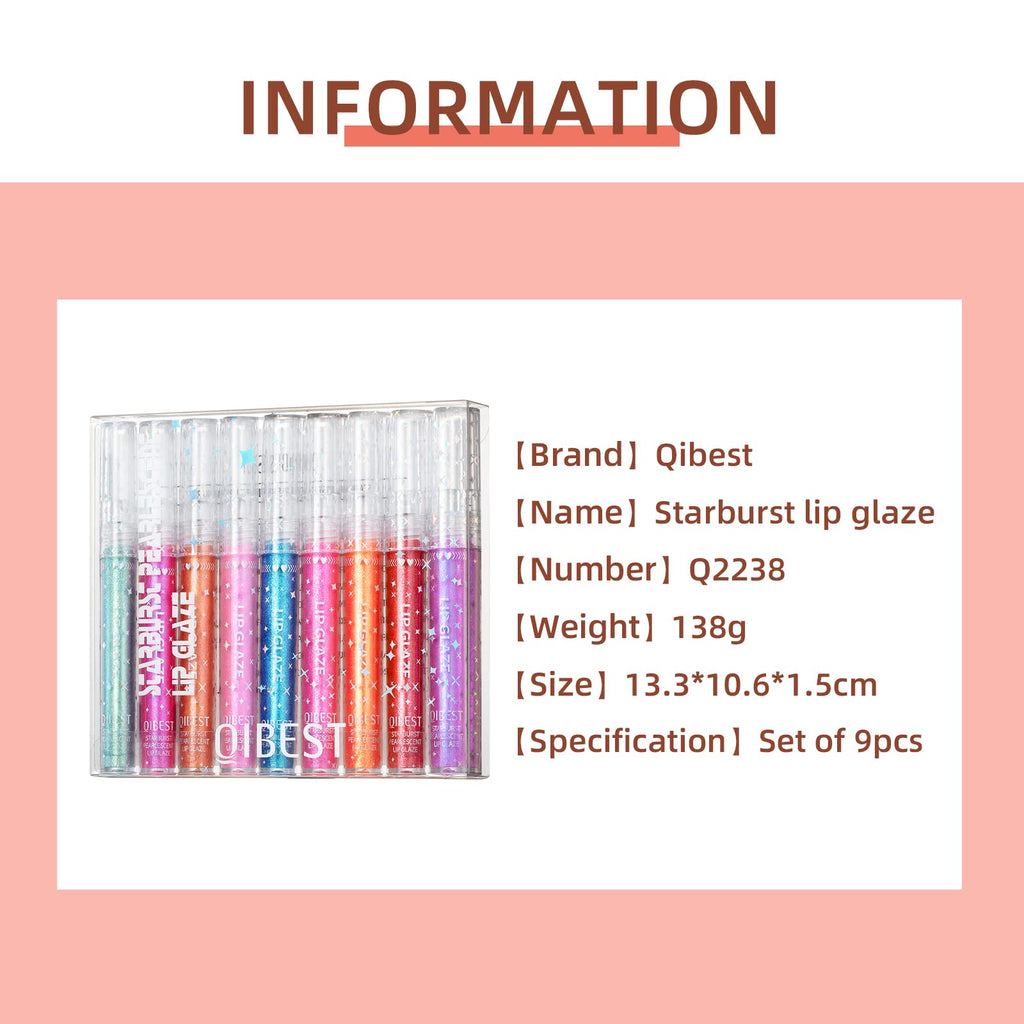 Aseawave Lip Gloss Set – 9 Shimmer Colors for Teens & Women | Long-Lasting, Moisturizing Gloss