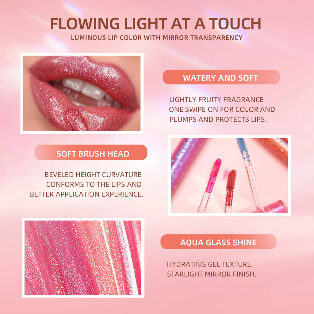 Aseawave Lip Gloss Set – 9 Shimmer Colors for Teens & Women | Long-Lasting, Moisturizing Gloss