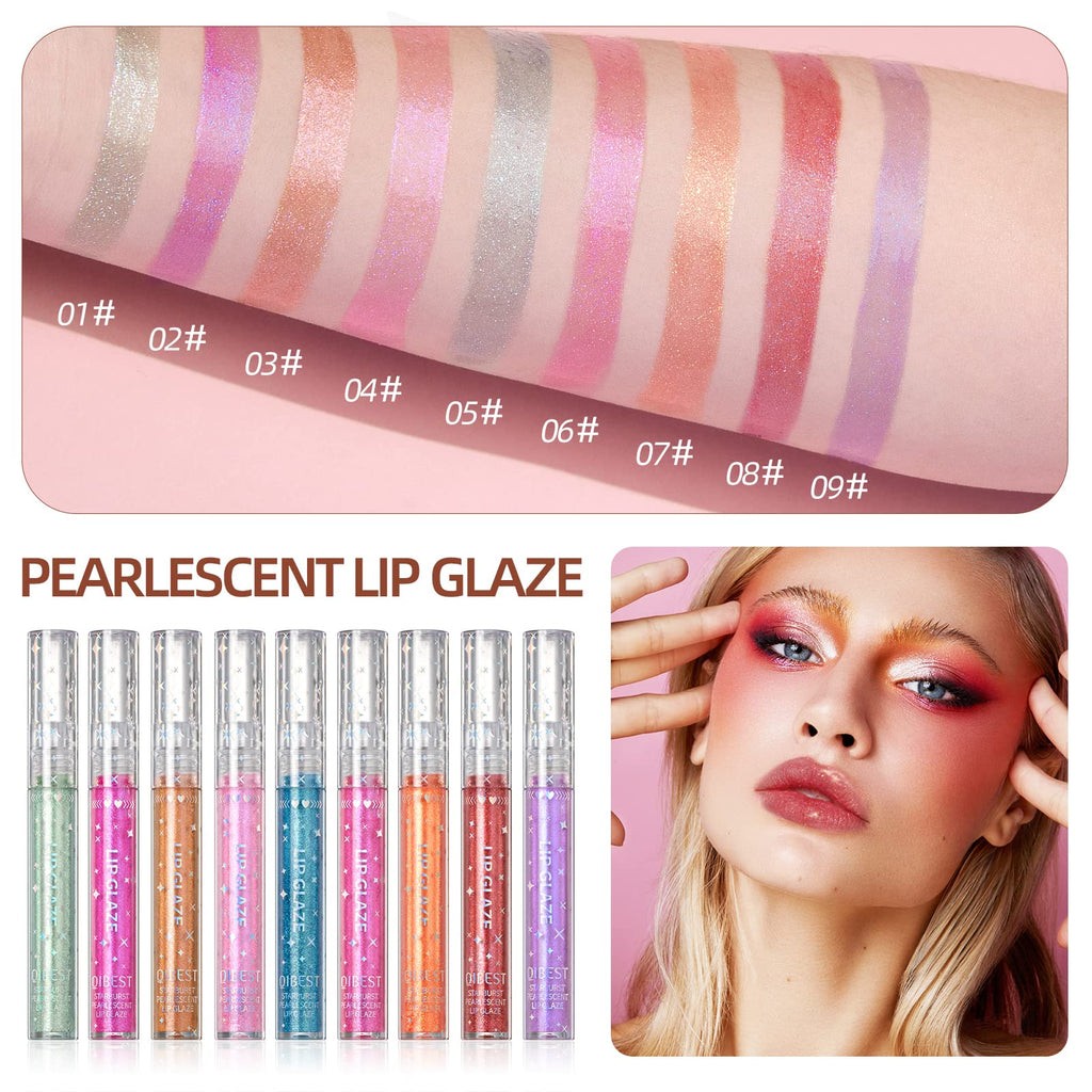 Aseawave Lip Gloss Set – 9 Shimmer Colors for Teens & Women | Long-Lasting, Moisturizing Gloss