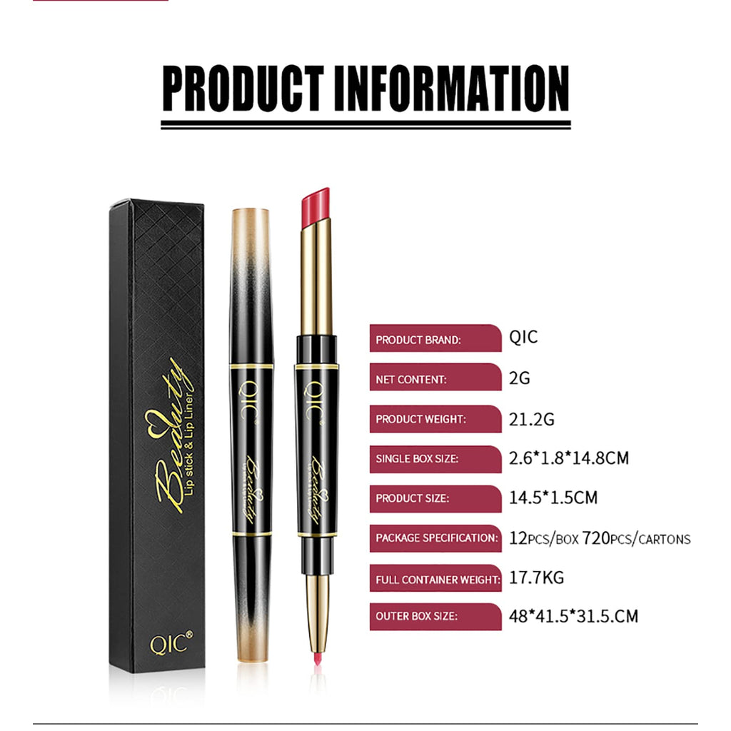 Aseawave 6Pcs Lip Liner & Lipstick Set — Matte, Long-Lasting, Waterproof (Purple Red to Ruby Red)