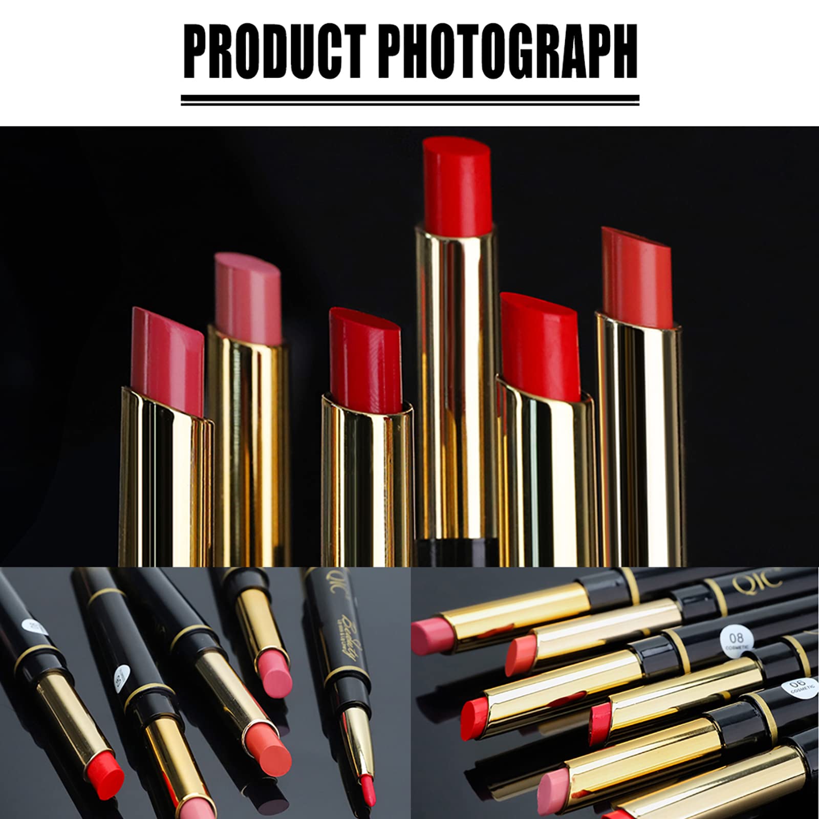 Aseawave 6Pcs Lip Liner & Lipstick Set — Matte, Long-Lasting, Waterproof (Purple Red to Ruby Red)