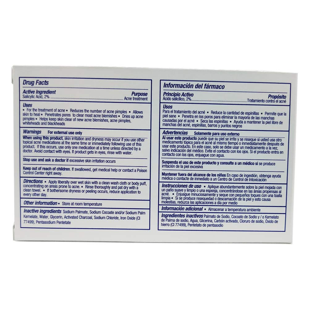 Asepxia Charcoal Cleansing Bar Soap | Acne, Blackheads & Oily Skin | Salicylic Acid | 4 oz × 3